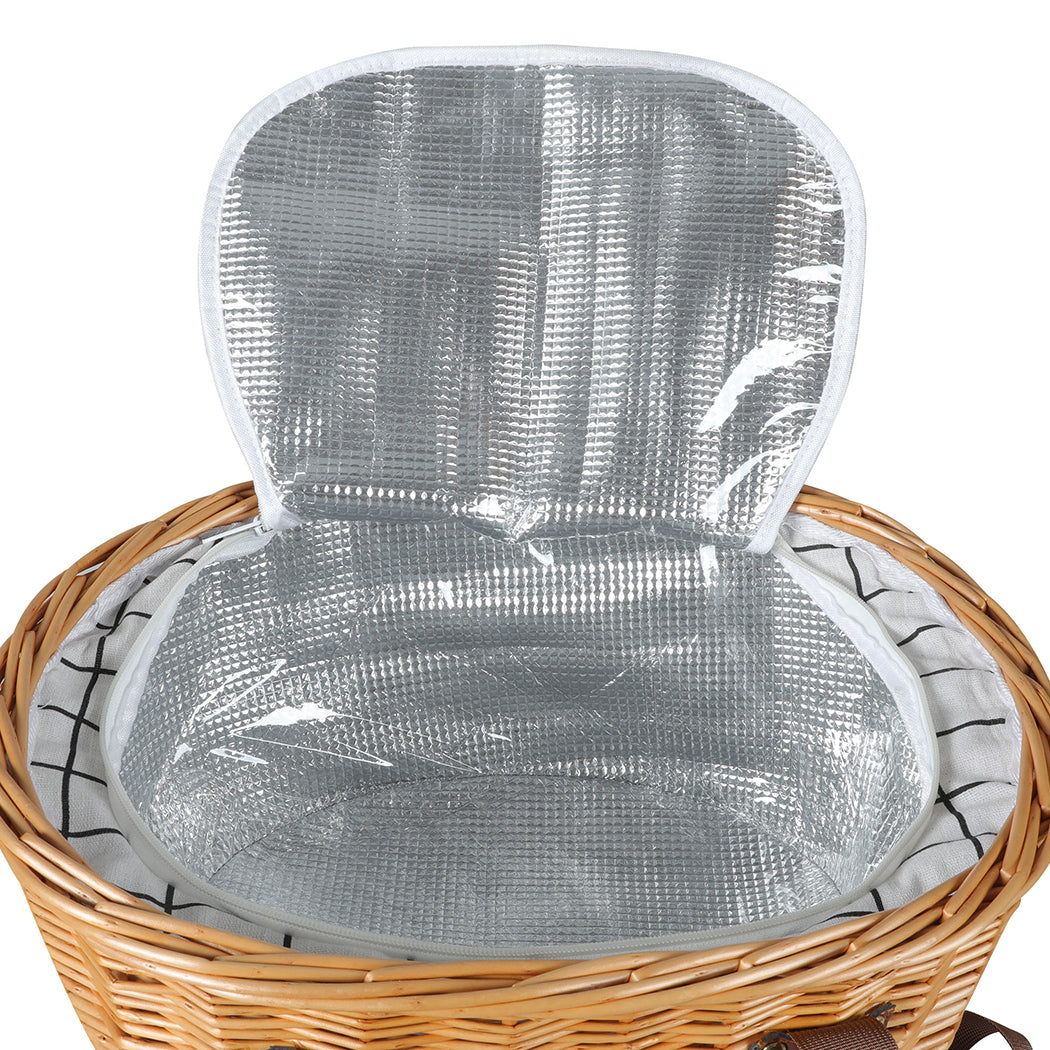 Picnic Basket Set Willow Baskets Outdoor-2006733308196687876