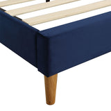 Levede Bed Frame Queen Size Mattress Blue - Top-Down View