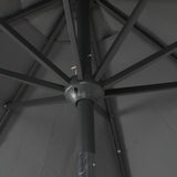 Centra 3M Outdoor Patio Umbrella Solar LED Light Grey - Top-Down View