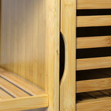 Levede Bathroom Bamboo Storage Cabinet Natural - Top-Down View