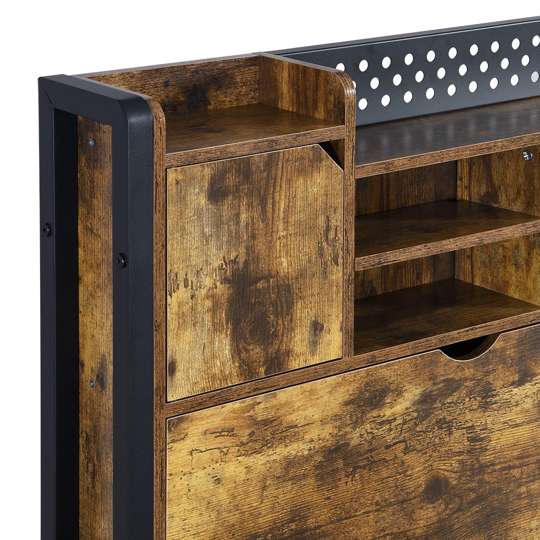 Levede King Bed Frame Storage Headboard Industrial-2011971104729600004