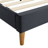 Levede Fabric Bed Frame Double Mattress Grey - Top-Down View