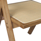 Levede 2x Dining Chair Solid Wood Rattan Natural - Top-Down View