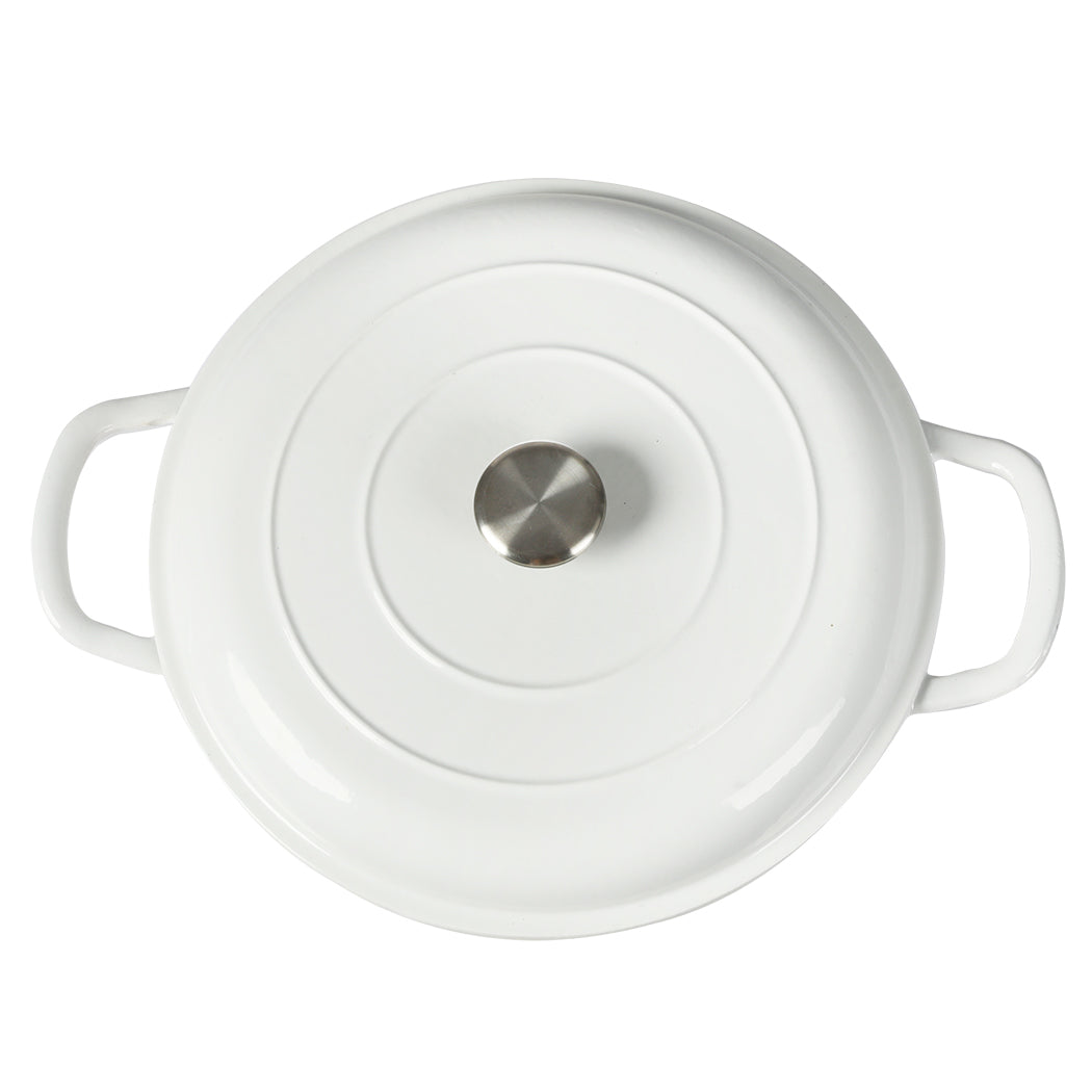 TOQUE 3.5L Enamel Dutch Oven Pan in White Colour-2018816806898241540