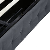 Levede Gas Lift Bed Frame Fabric Base Double Dark Grey-2006733222381228036