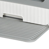 PaWz Fully Enclosed Cat Litter Box Mat Grey - Top-Down View