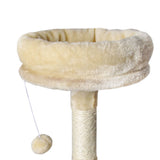 PaWz Cat Tree Toy Scratching Post Scratcher Beige - Top-Down View
