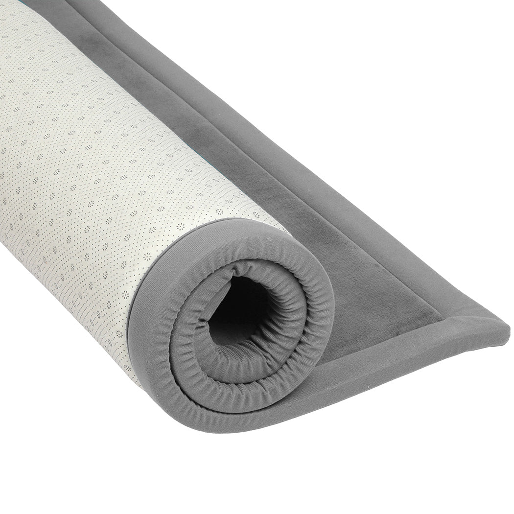 Marlow Coral Velvet Area Rugs Large Mat 180x200cm Grey-1954802462355492868