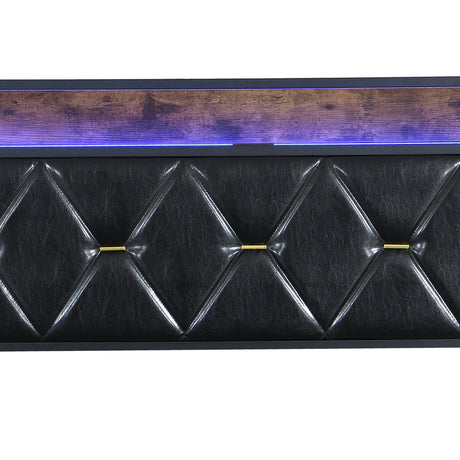 Levede Double Metal Bed Frame LED Lights 2 Drawers-1954802443862806532