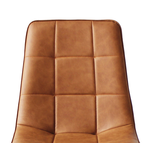 Levede 4x Dining Chairs Kitchen Chair Brown Faux Leather-2018816919456583684