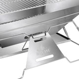 Levede Portable Folding BBQ Charcoal Grill Silver - Top-Down View