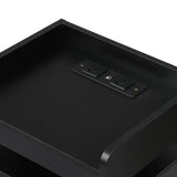 Levede Bedside Table USB Charger Outlet RGB Black - Top-Down View