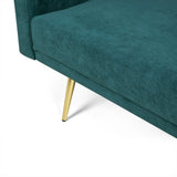 Levede Sofa Bed Convertible Velvet Lounge Recliner Couch Sleeper 3 Seater Green - Side View