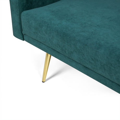 Levede Sofa Bed Convertible Velvet Lounge Recliner Couch Sleeper 3 Seater Green-1954802342541004804
