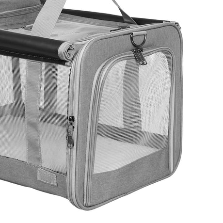 Pawz 3 in 1 Pet Soft Crate Dog Cat Carrier XL Size Grey-2006732695287238660
