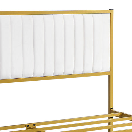 Levede Metal Bed Frame Under Bed Storage Double Beige-2006732901978345476