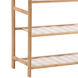 Levede Shoe Rack Bamboo Storage Wooden - Top-Down View