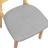 Levede Dining Chair Wood Rattan Armless Natural x4 - Top-Down View