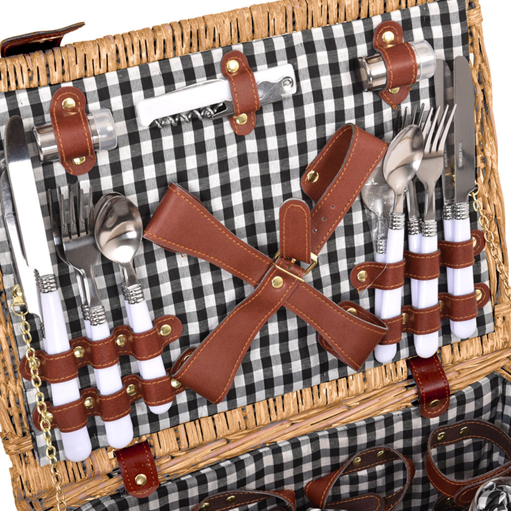 4 Person Picnic Basket Baskets Set Outdoor-2006732947310383108