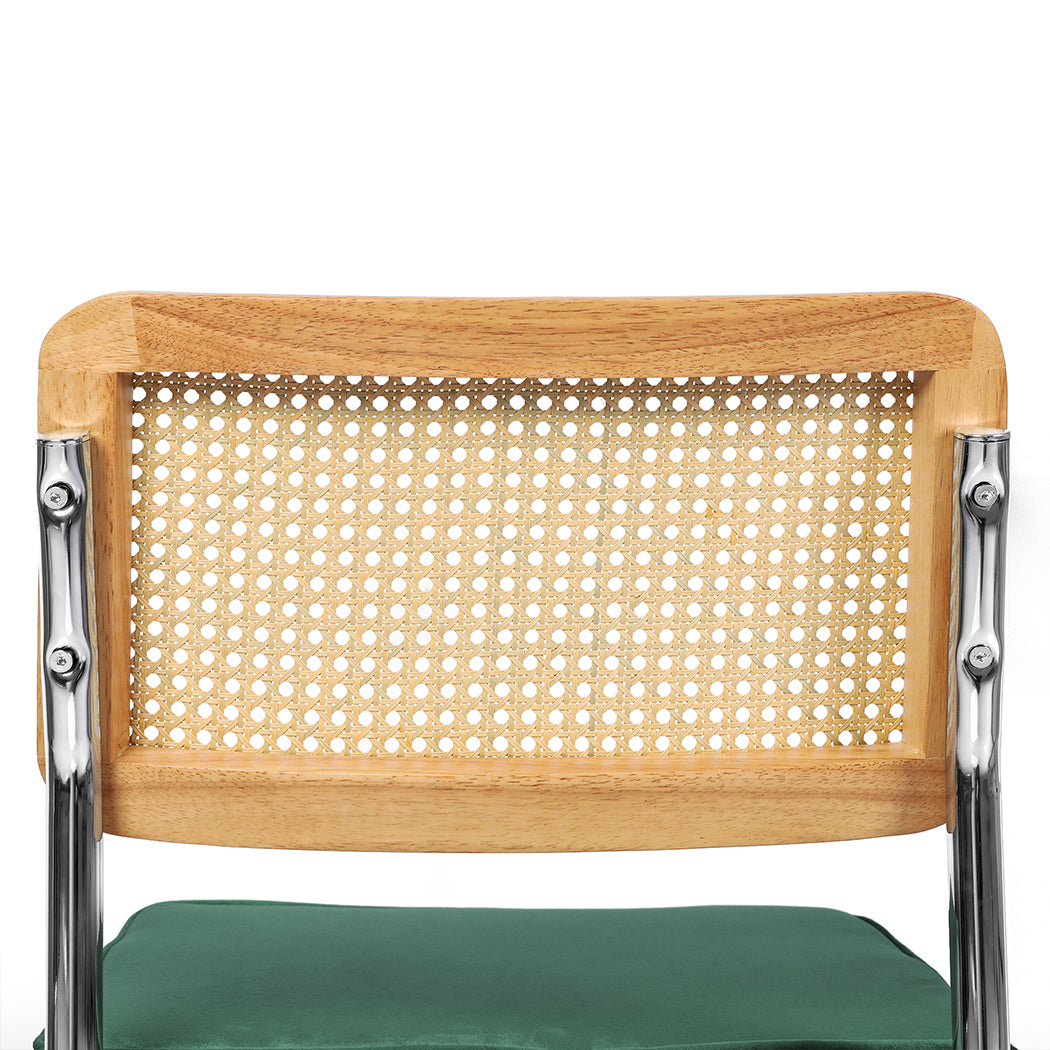Levede 2xRattan Chair Dining Chairs Green-2006733276684881924