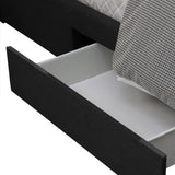 Levede Queen Bed Frame Fabric Tufted Dark Grey - Top-Down View