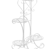 Levede Plant Stand Outdoor Indoor Metal White - Top-Down View