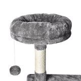 PaWz 130cm Cat Tree Toy Scratching Post Grey - Top-Down View