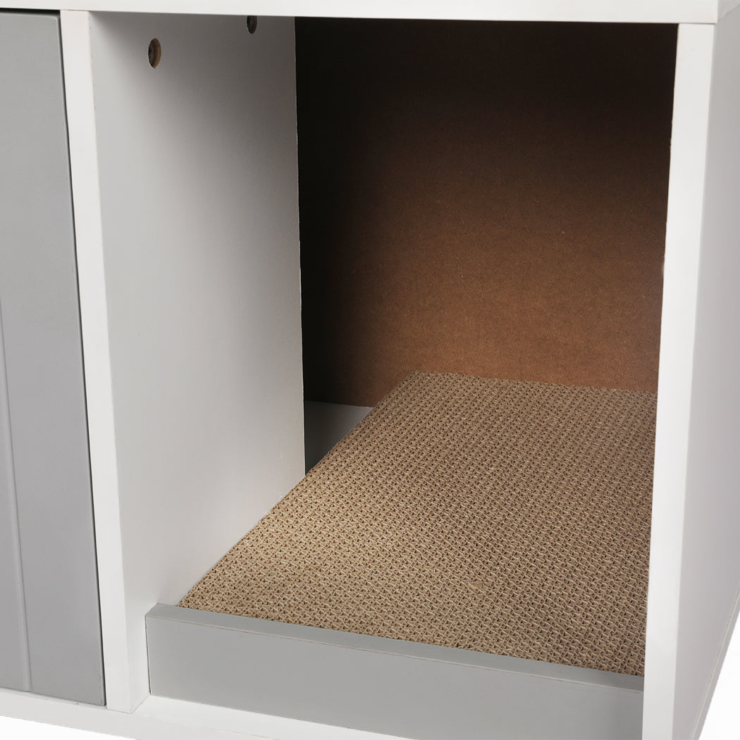 PaWz Enclosed Cat Litter Cabinet Box Grey-2018816830264709124
