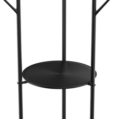 Levede Coat Rack Clothes Stand 8 Hook Organizer Black-2018816848522514436