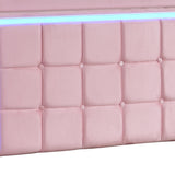Levede Single Floating Bed Frame LED Headboard USB Pink - Top-Down View