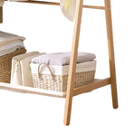 Levede Clothes Rack Wooden Wardrobe Natural-2006733282464632836