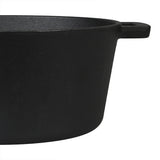 Toque 5.84L Double Dutch Oven 2 in 1 Cast Iron Pan - Top-Down View