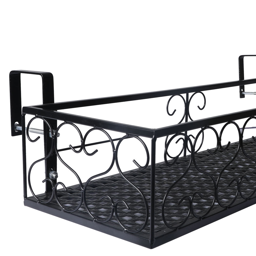 Levede Plant Stand Outdoor Indoor Home Black Rectangle-2018816682574876676