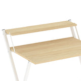 Levede Foldable Computer Desk Office Study Desk Oak - Top-Down View