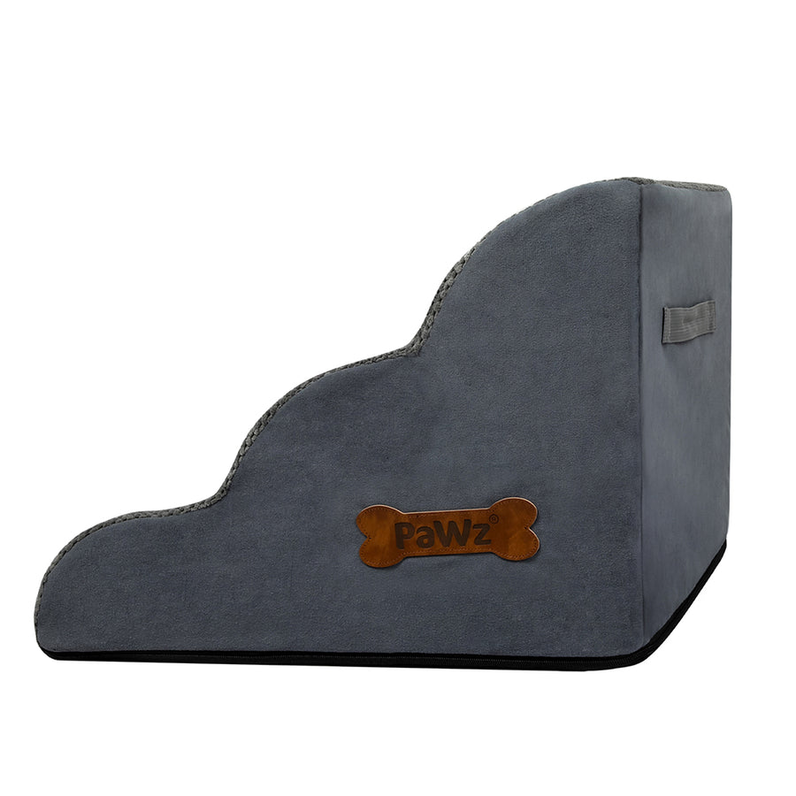 Pawz 3 Steps Pet Stairs Dog Ramp High Density Foam Grey-2006732707169701892