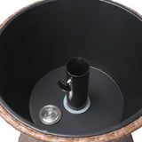 Levede Cooler Ice Bucket Table Bar Outdoor Black and brown - Top-Down View