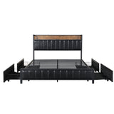 Levede Queen Bed Frame PU 4 Drawer USB Charge-2018816936221216772
