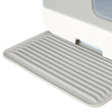 PaWz Fully Enclosed Cat Litter Box Mat Blue - Top-Down View