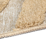 Marlow Floor Rug Soft Embossed Carpet Non Slip Plush Shaggy Rugs Leaf Pattern - Top-Down View