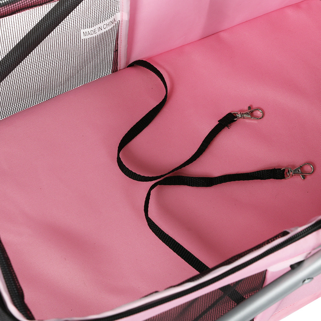PaWz Pet Stroller Dog Cat Carrier Foldable Pink-2006733031599116292