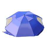 Mountview Beach Umbrella Outdoor Umbrellas Blue 2.33M - Top-Down View