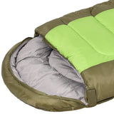 Mountview Sleeping Bag Outdoor Camping Green - Top-Down View
