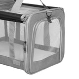 Pawz 3 in 1 Pet Soft Crate Dog Cat Carrier L Size Grey - Top-Down View