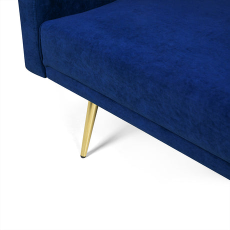 Levede Sofa Bed Convertible Velvet Lounge Recliner Couch Sleeper 3 Seater Blue-1954802342377426948