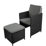 Levede 9PCS Outdoor Table Chair Set - Top-Down View