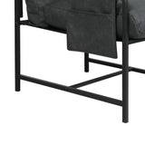 Levede Metal Framed Lounge Chair Linen in Dark Grey - Top-Down View