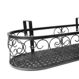 Levede Plant Stand Outdoor Indoor Home Black Oval - Top-Down View