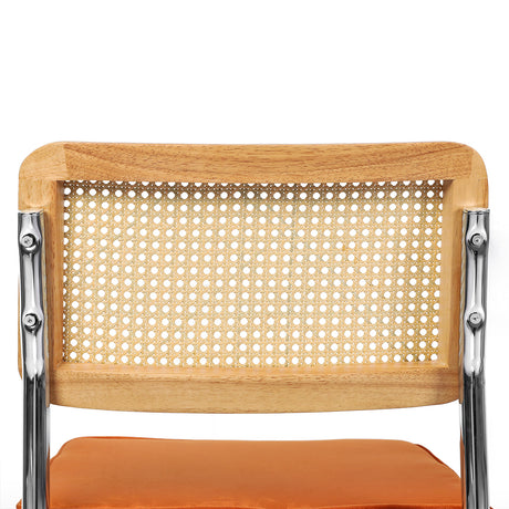 Levede 2xRattan Chair Dining Chairs Orange-2006733276517109764