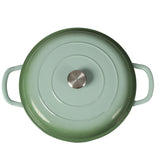 TOQUE 3.5L Enamel Dutch Oven Pan in Green Colour - Top-Down View