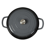 3.5L Enamel Dutch Oven Pan in Black Colour - Top-Down View